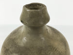 Antique Japanese Ceramic Sake Bottle Kayoi-Tokkuri Gray Kanji Nakahata Lid TS866
