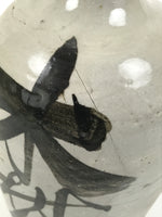 Antique Japanese Ceramic Sake Bottle Kayoi-Tokkuri Gray Kanji Omuraya TS854