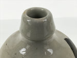 Antique Japanese Ceramic Sake Bottle Kayoi-Tokkuri Gray Kanji Omuraya TS854