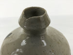 Antique Japanese Ceramic Sake Bottle Kayoi-Tokkuri Gray Kanji Sanoya TS860
