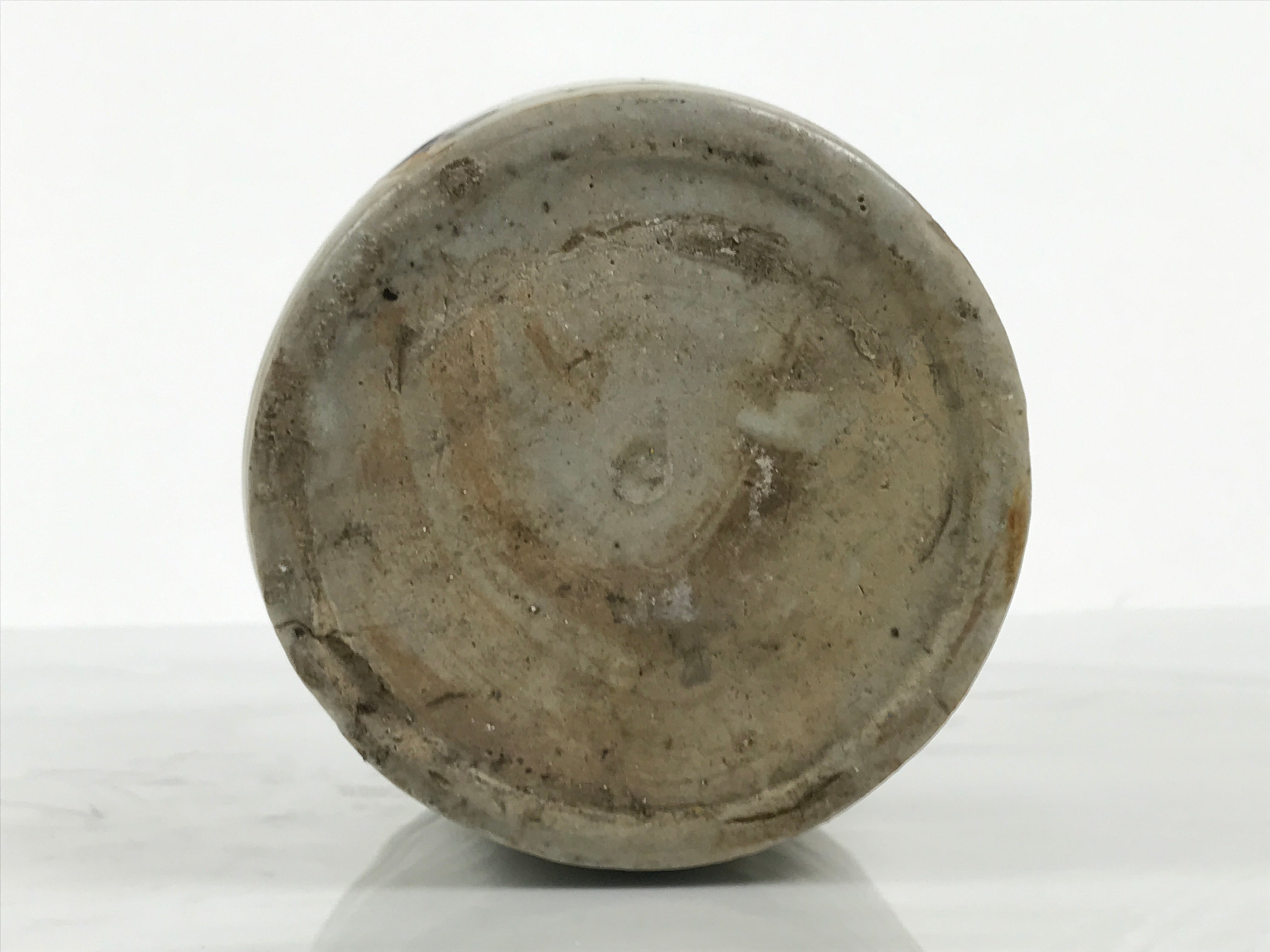 Antique Japanese Ceramic Sake Bottle Kayoi-Tokkuri Gray Kanji Shirakiya TS858