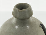 Antique Japanese Ceramic Sake Bottle Kayoi-Tokkuri Gray Kanji Shirakiya TS858