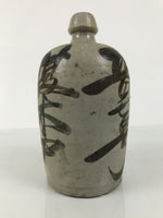 Antique Japanese Ceramic Sake Bottle Kayoi-Tokkuri Gray Kanji Toyotaya TS850