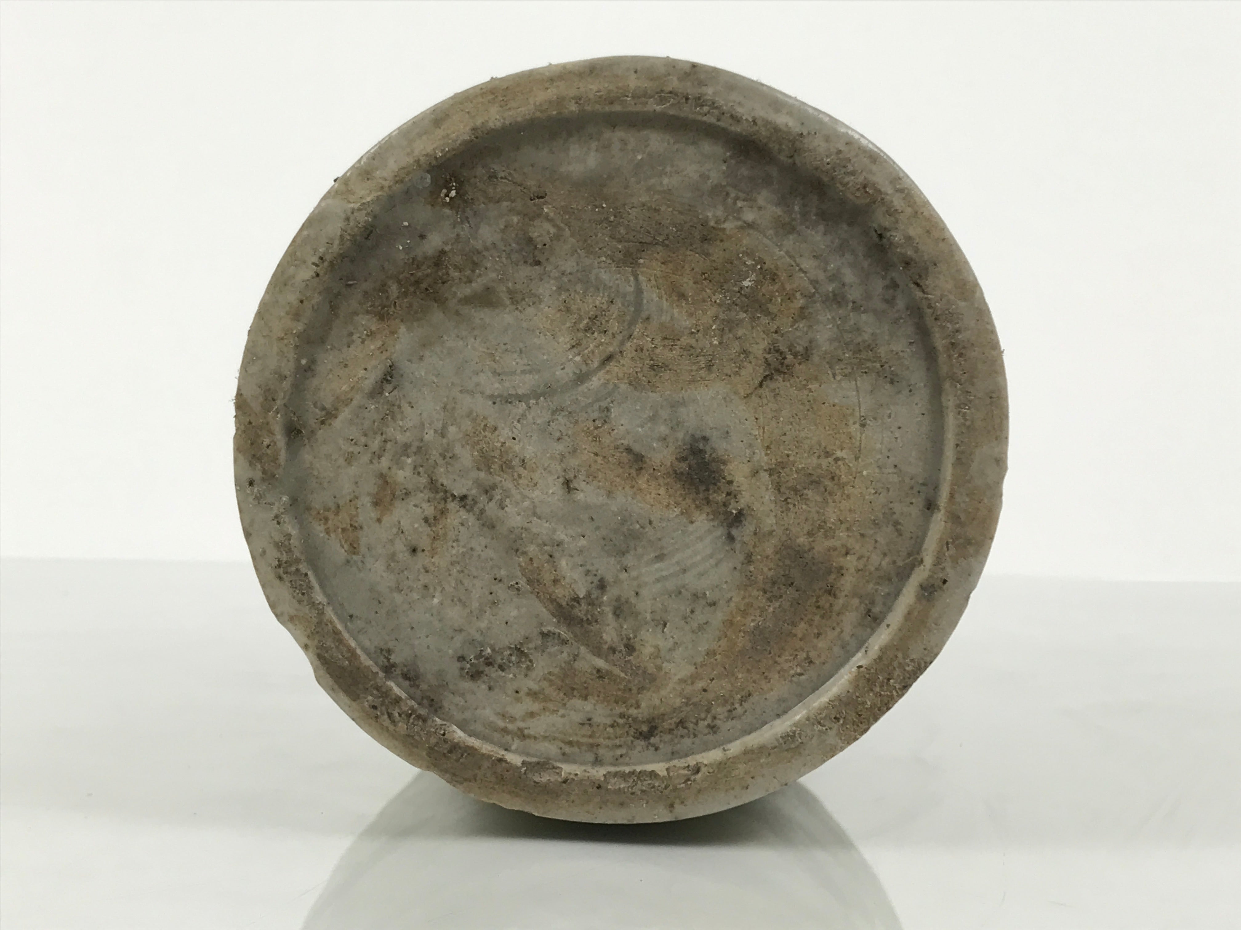 Antique Japanese Ceramic Sake Bottle Kayoi-Tokkuri Gray Kanji Toyotaya TS850