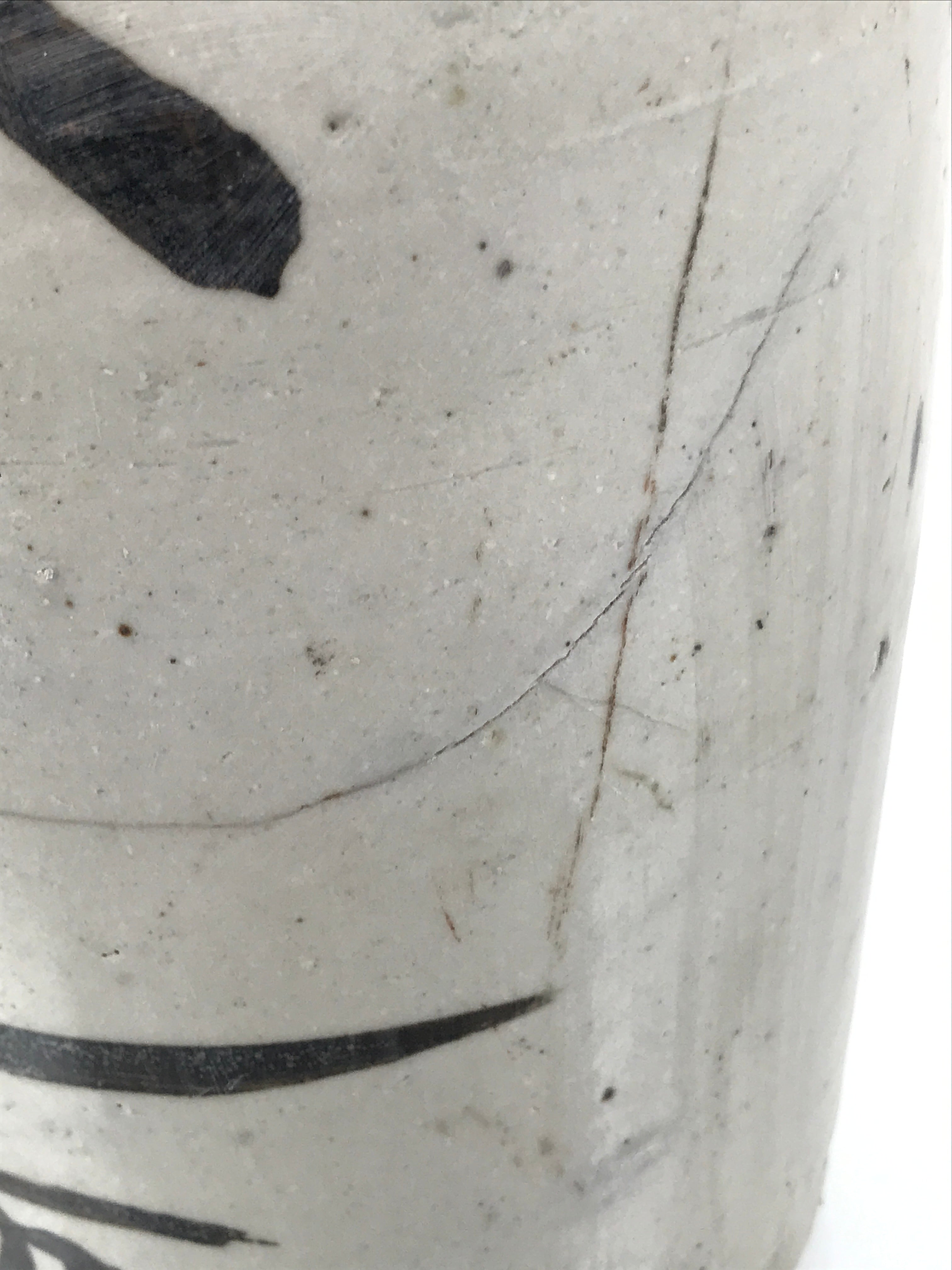 Antique Japanese Ceramic Sake Bottle Kayoi-Tokkuri Gray Kanji Yamaichi TS855