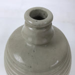 Antique Japanese Ceramic Sake Bottle Kayoi-Tokkuri Gray Plain Indentation TS804