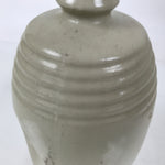Antique Japanese Ceramic Sake Bottle Kayoi-Tokkuri Gray Plain Indentation TS804