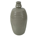 Antique Japanese Ceramic Sake Bottle Kayoi-Tokkuri Gray Plain Indentation TS804