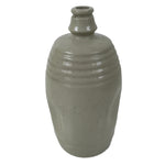 Antique Japanese Ceramic Sake Bottle Kayoi-Tokkuri Gray Plain Indentation TS804