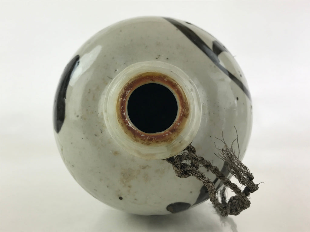 Antique Japanese Ceramic Sake Bottle Kayoi-Tokkuri Hand-Written Kanji TS498