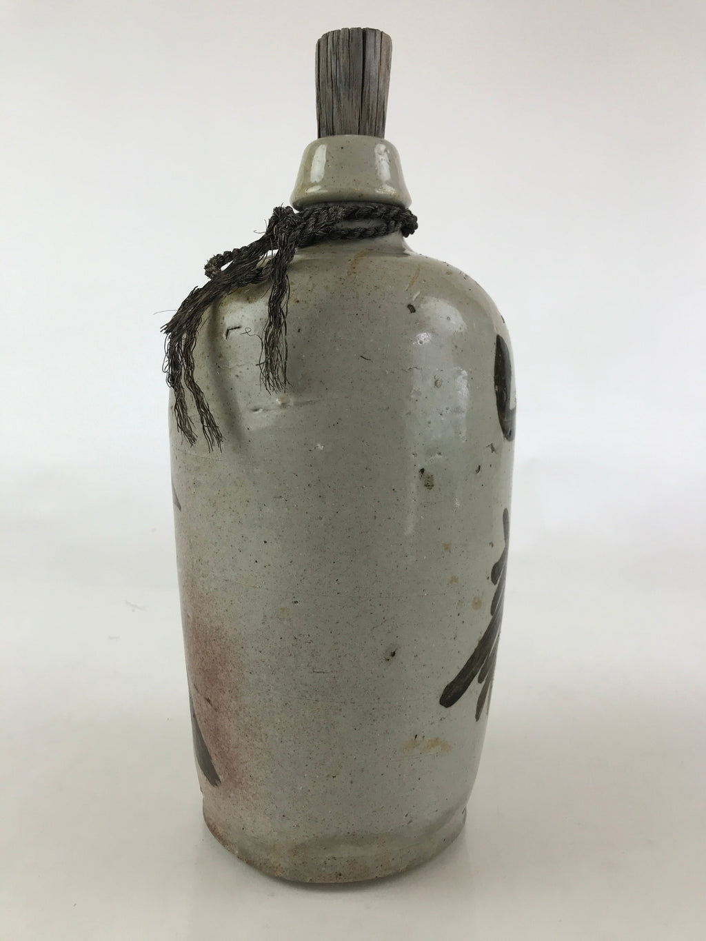 Antique Japanese Ceramic Sake Bottle Kayoi-Tokkuri Hand-Written Kanji TS499