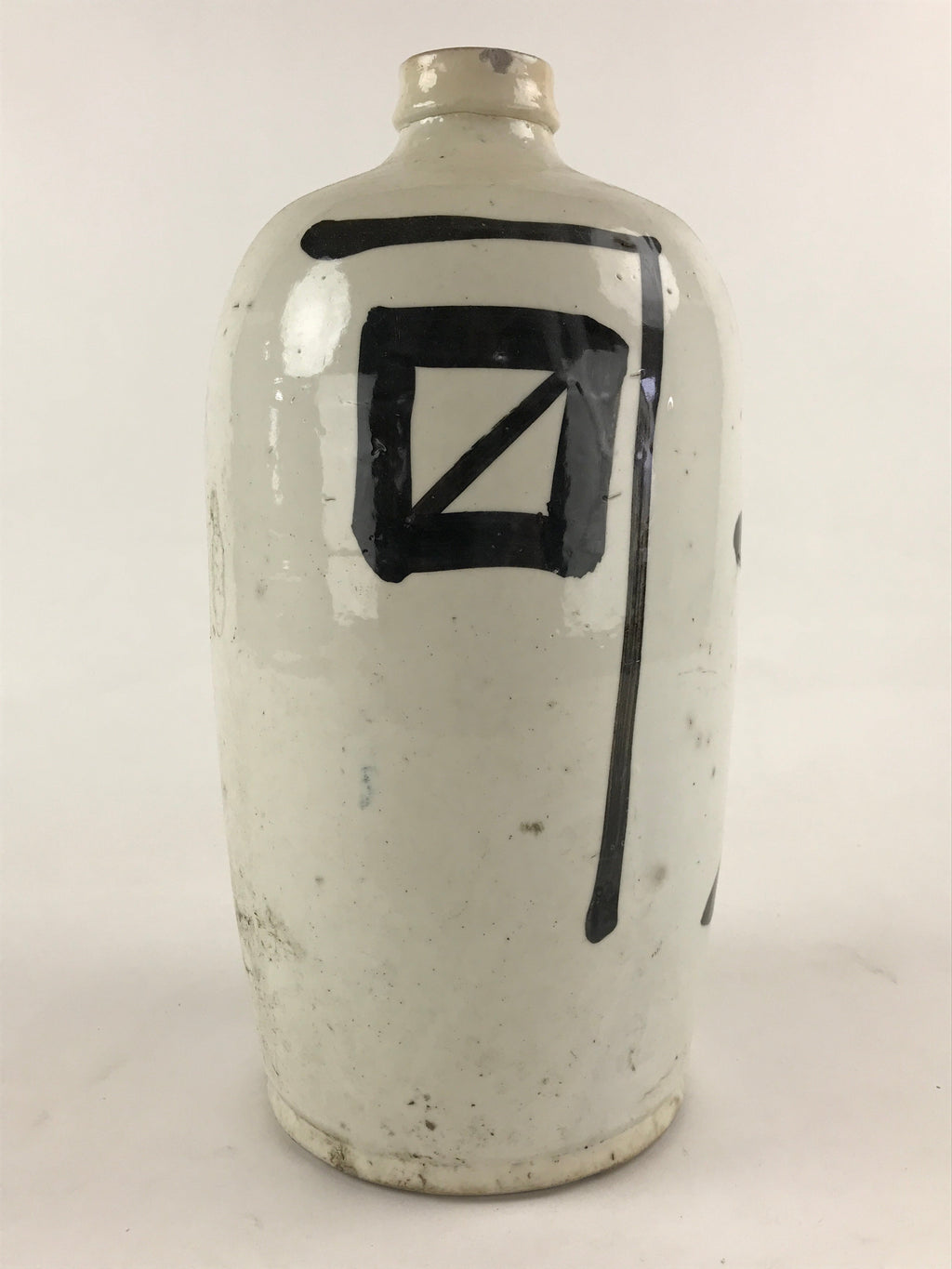 Antique Japanese Ceramic Sake Bottle Kayoi-Tokkuri Hand-Written Kanji TS506