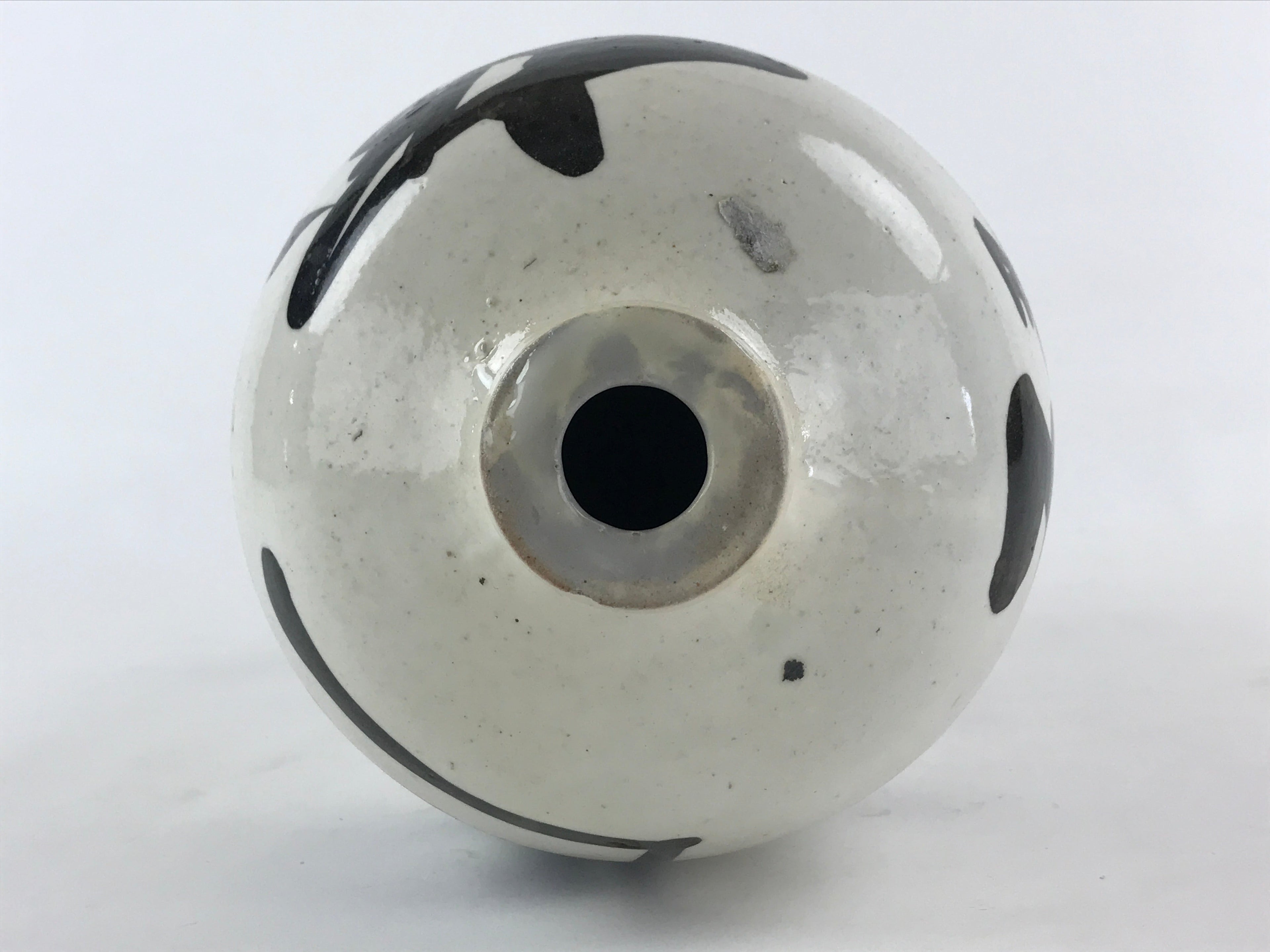 Antique Japanese Ceramic Sake Bottle Kayoi-Tokkuri Hand-Written Kanji TS506