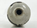 Antique Japanese Ceramic Sake Bottle Kayoi-Tokkuri Mino Gray Brown Black TS785
