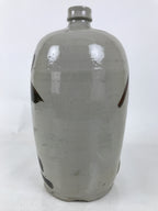 Antique Japanese Ceramic Sake Bottle Kayoi-Tokkuri Spout Large Gray Kanji TS800
