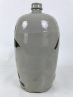 Antique Japanese Ceramic Sake Bottle Kayoi-Tokkuri Spout Large Gray Kanji TS800