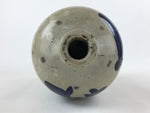 Antique Japanese Ceramic Sake Bottle Kayoi-Tokkuri White Blue Kanji TS614