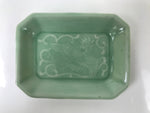 Antique Japanese Ceramic Small Plate Kozara Pottery Celadon Ho-Oh Green Y252
