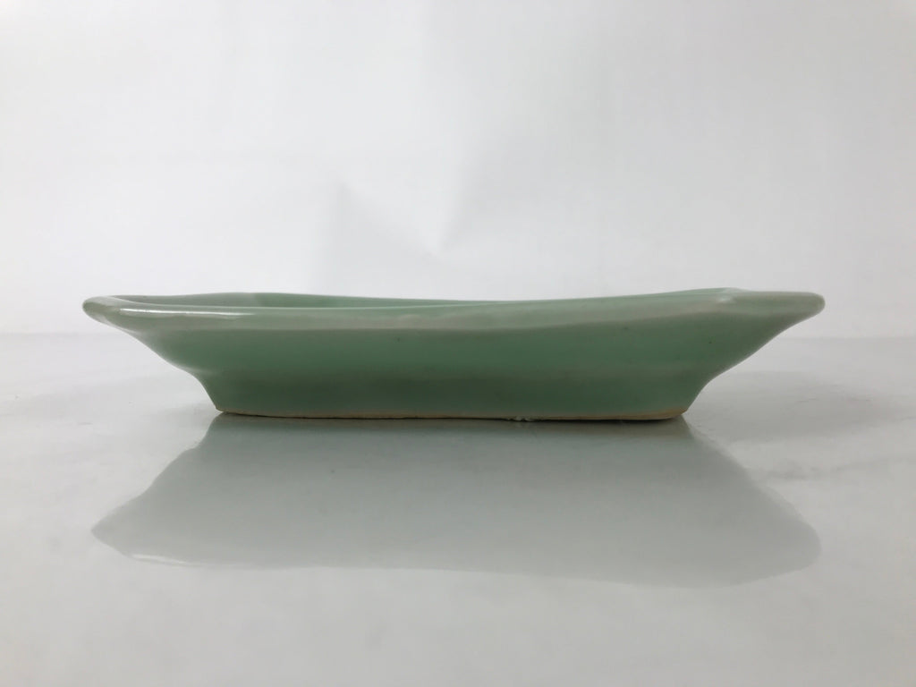 Antique Japanese Ceramic Small Plate Kozara Pottery Celadon Ho-Oh Green Y252