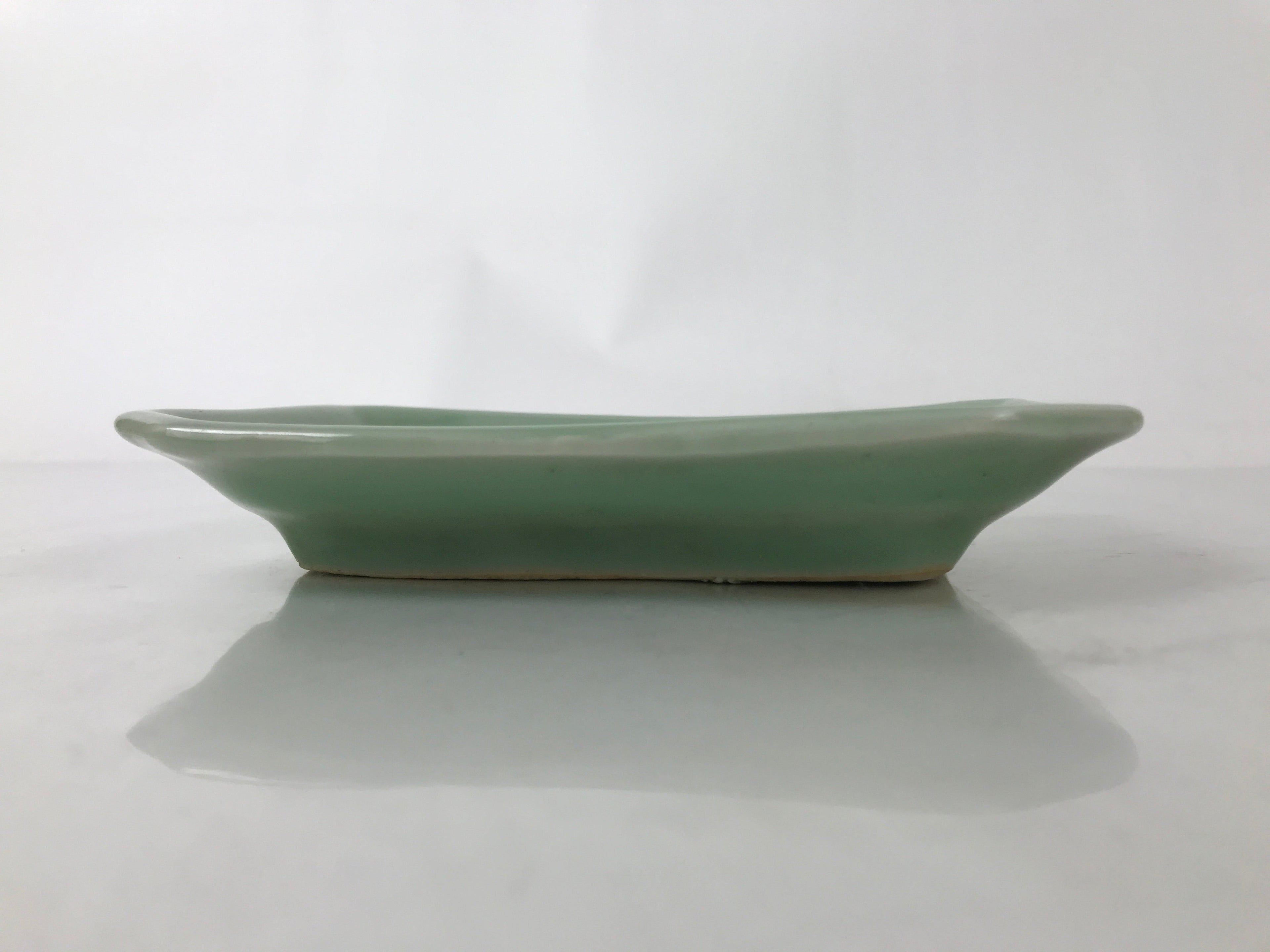 Antique Japanese Ceramic Small Plate Kozara Pottery Celadon Ho-Oh Green Y252
