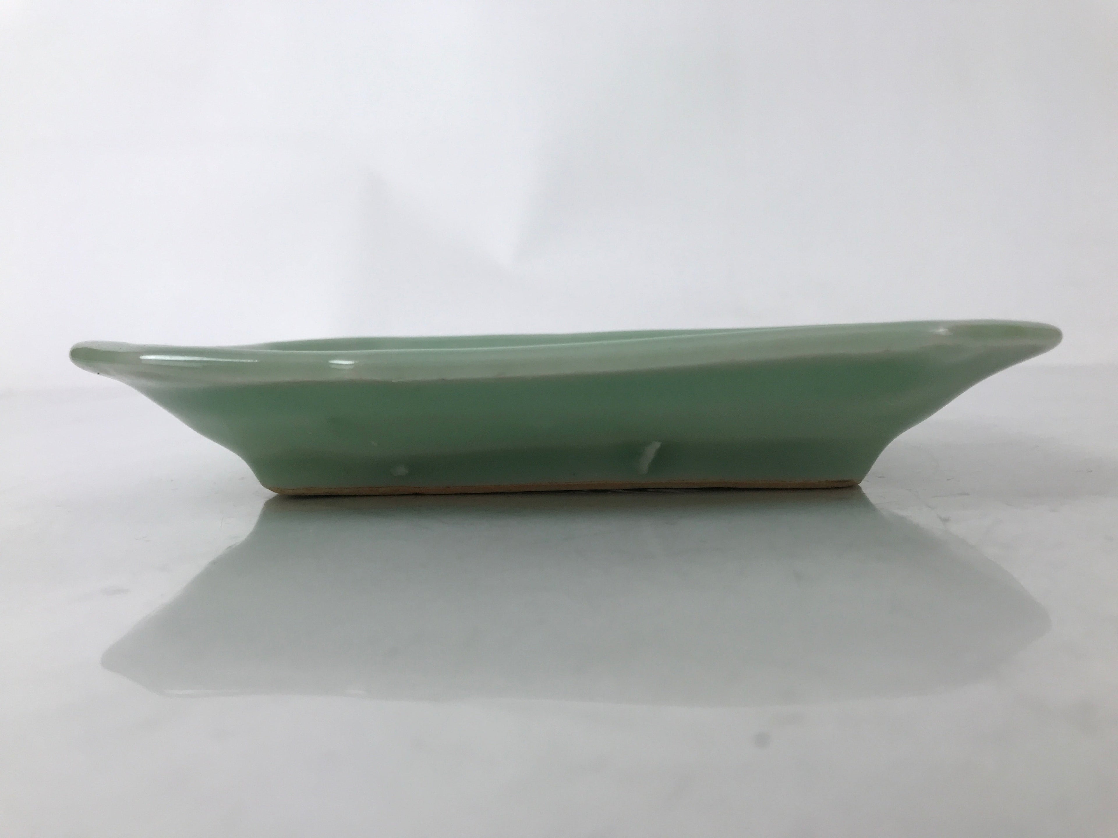 Antique Japanese Ceramic Small Plate Kozara Pottery Celadon Ho-Oh Green Y253