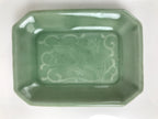 Antique Japanese Ceramic Small Plate Kozara Pottery Celadon Ho-Oh Green Y254