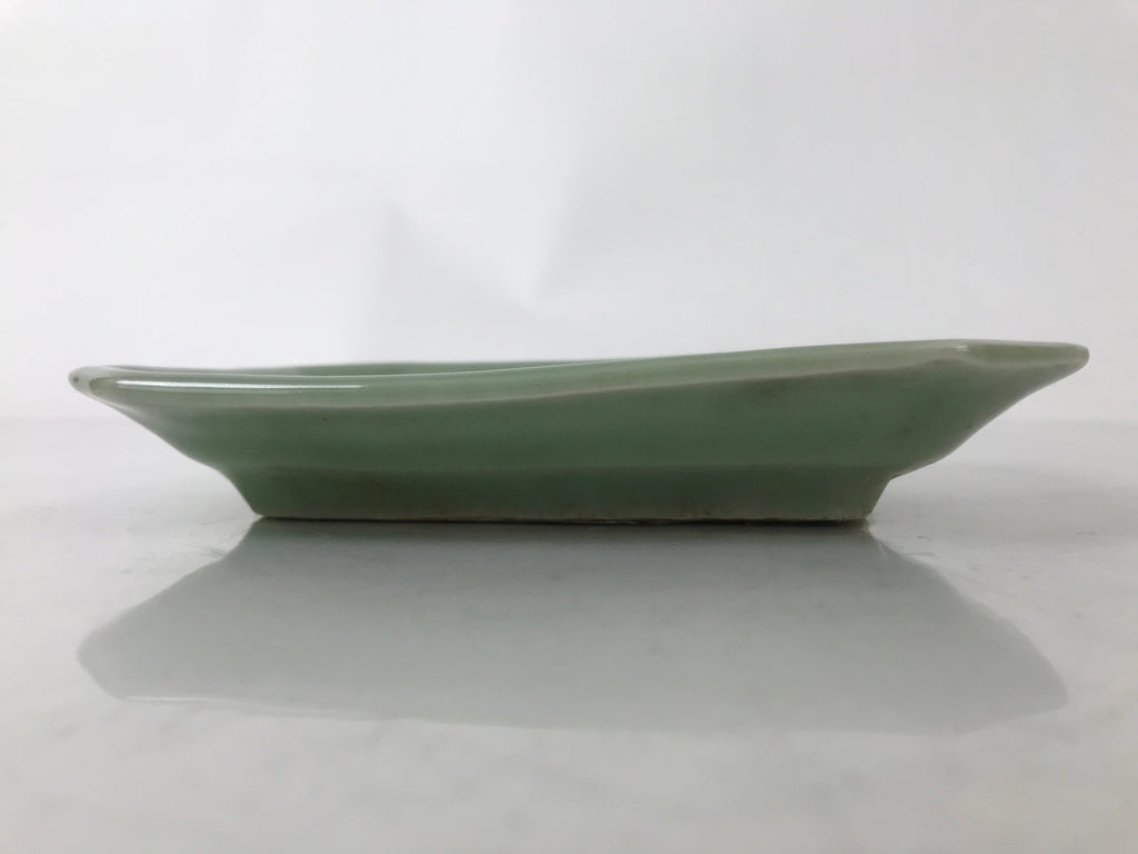 Antique Japanese Ceramic Small Plate Kozara Pottery Celadon Ho-Oh Green Y254