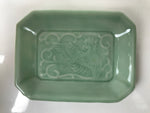 Antique Japanese Ceramic Small Plate Kozara Pottery Celadon Ho-Oh Green Y255