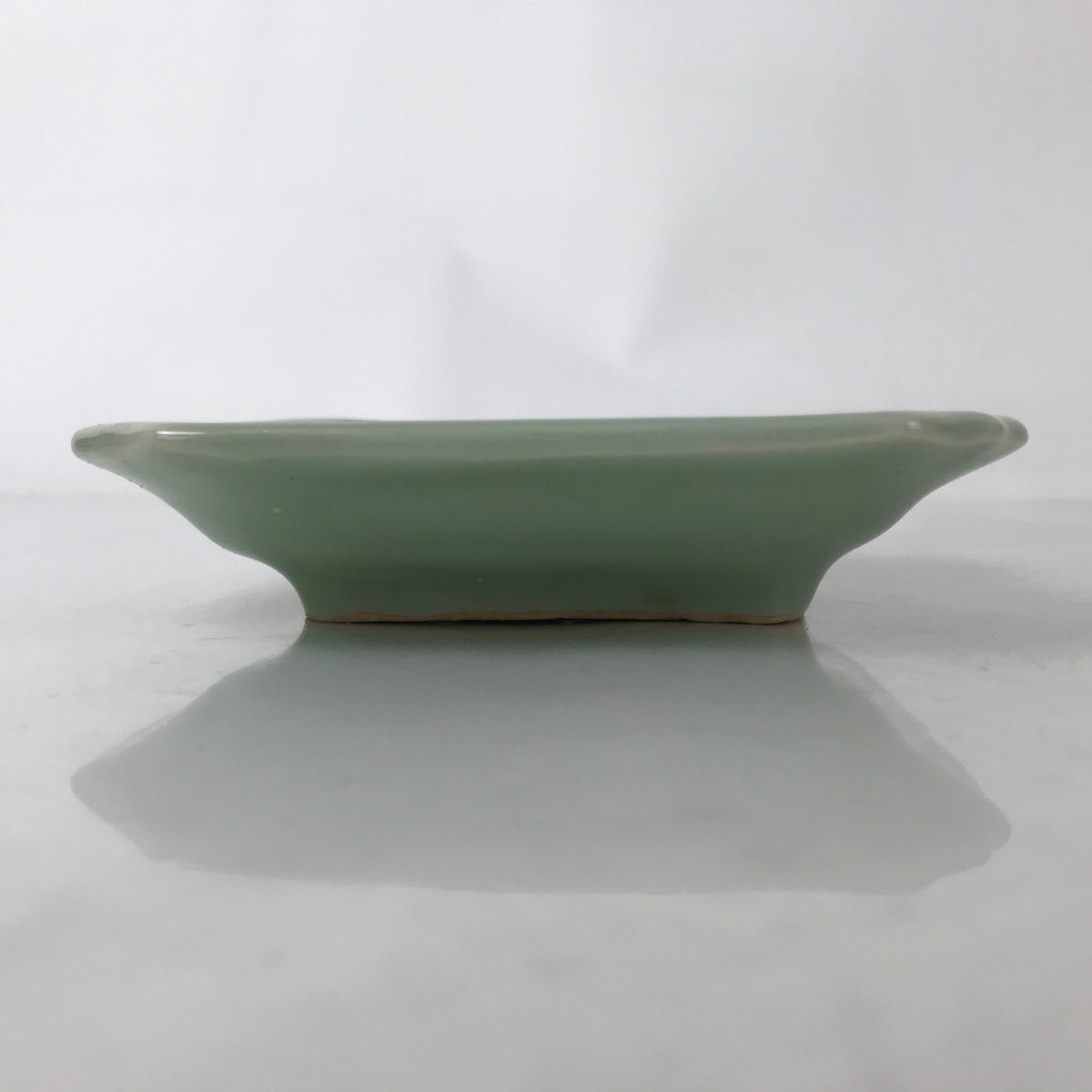 Antique Japanese Ceramic Small Plate Kozara Pottery Celadon Ho-Oh Green Y255