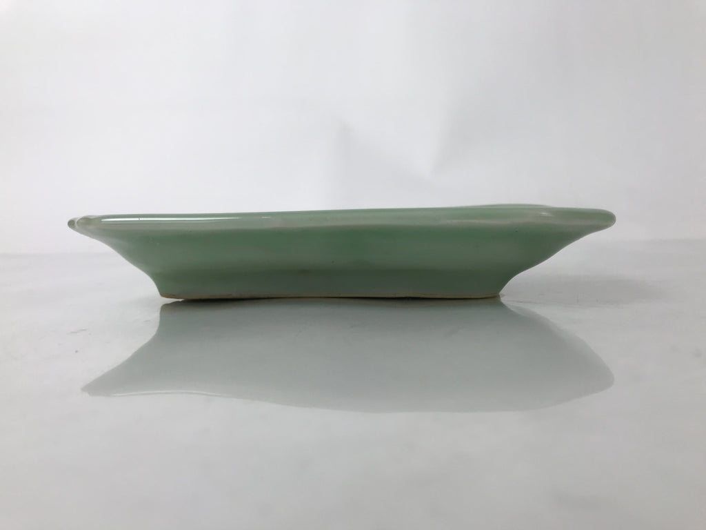 Antique Japanese Ceramic Small Plate Kozara Pottery Celadon Ho-Oh Green Y255