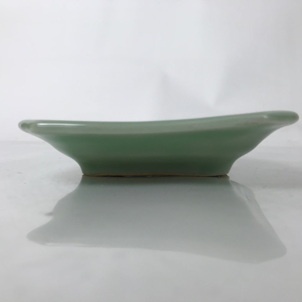Antique Japanese Ceramic Small Plate Kozara Pottery Celadon Ho-Oh Green Y255