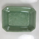 Antique Japanese Ceramic Small Plate Kozara Pottery Celadon Ho-Oh Green Y256