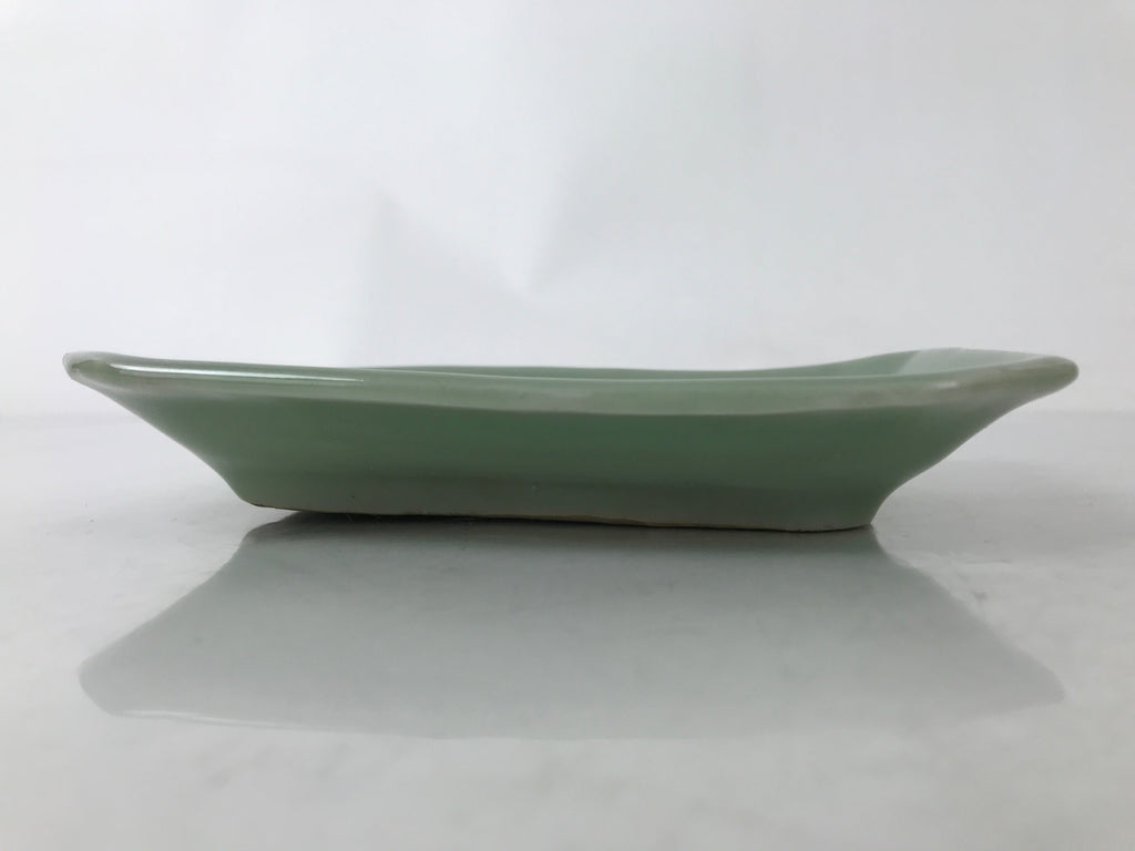 Antique Japanese Ceramic Small Plate Kozara Pottery Celadon Ho-Oh Green Y256