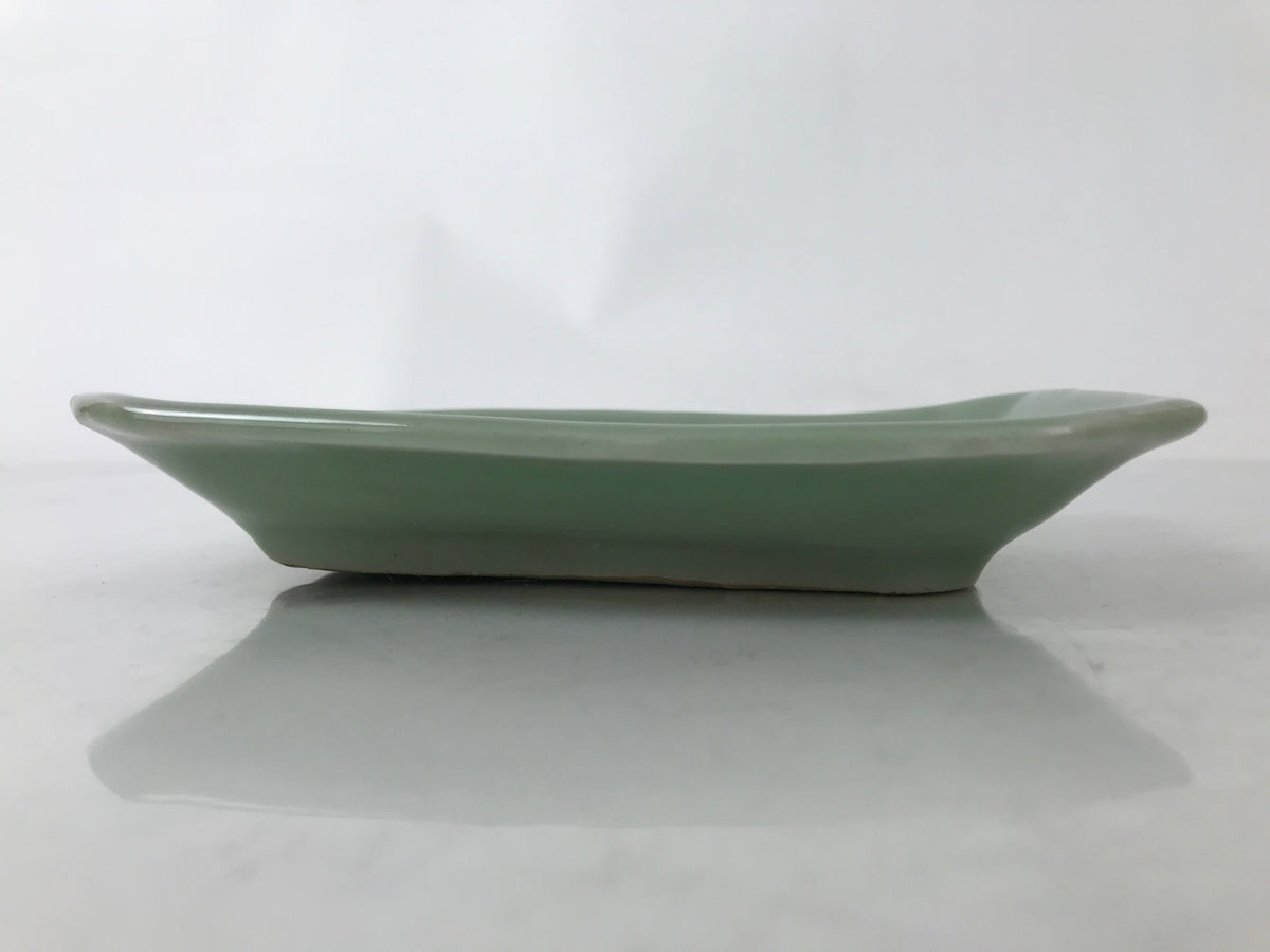 Antique Japanese Ceramic Small Plate Kozara Pottery Celadon Ho-Oh Green Y256