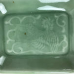 Antique Japanese Ceramic Small Plate Kozara Pottery Celadon Ho-Oh Green Y256