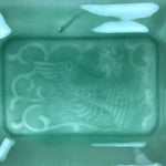 Antique Japanese Ceramic Small Plate Kozara Pottery Celadon Ho-Oh Green Y257