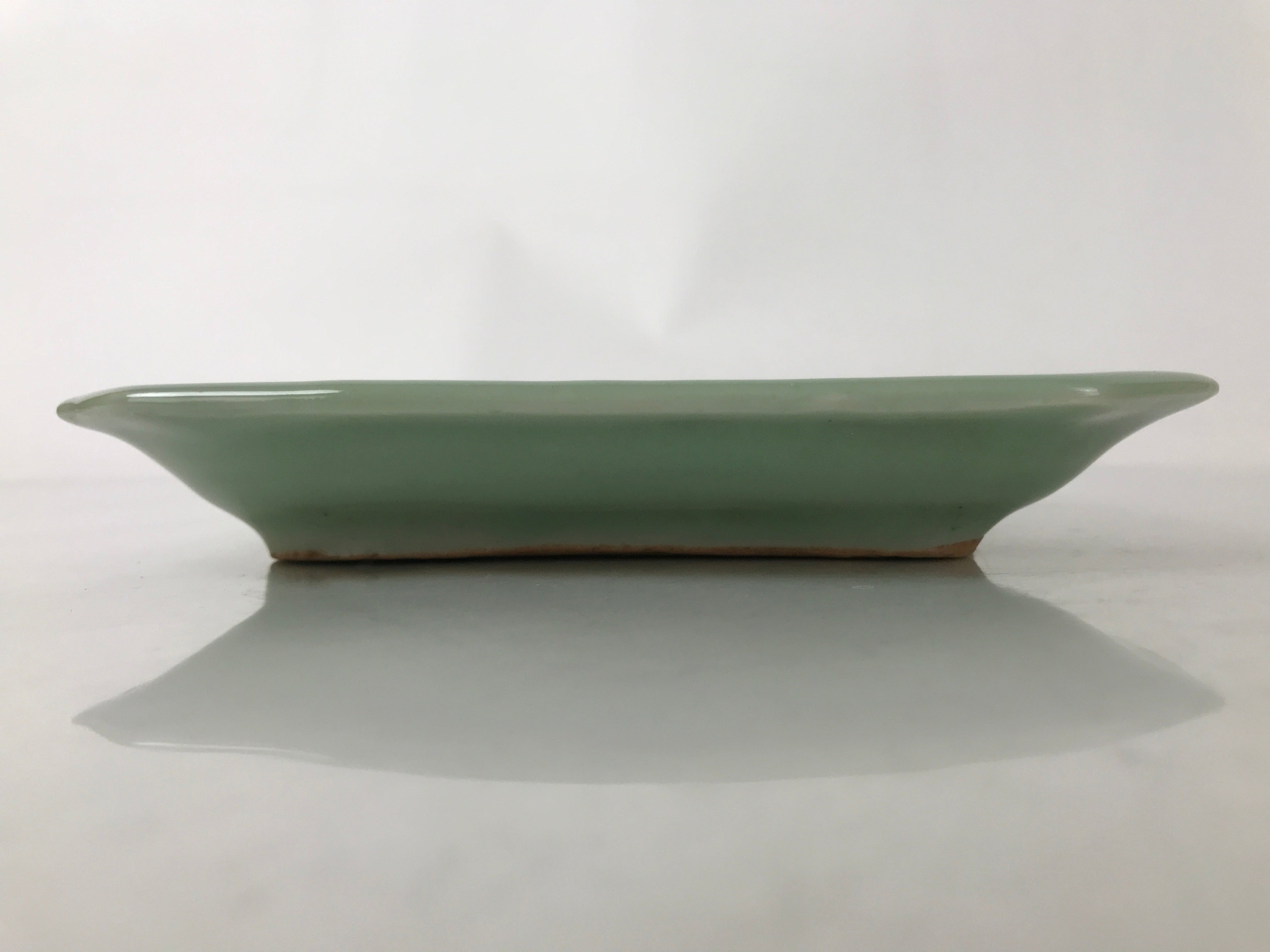 Antique Japanese Ceramic Small Plate Kozara Pottery Celadon Ho-Oh Green Y258