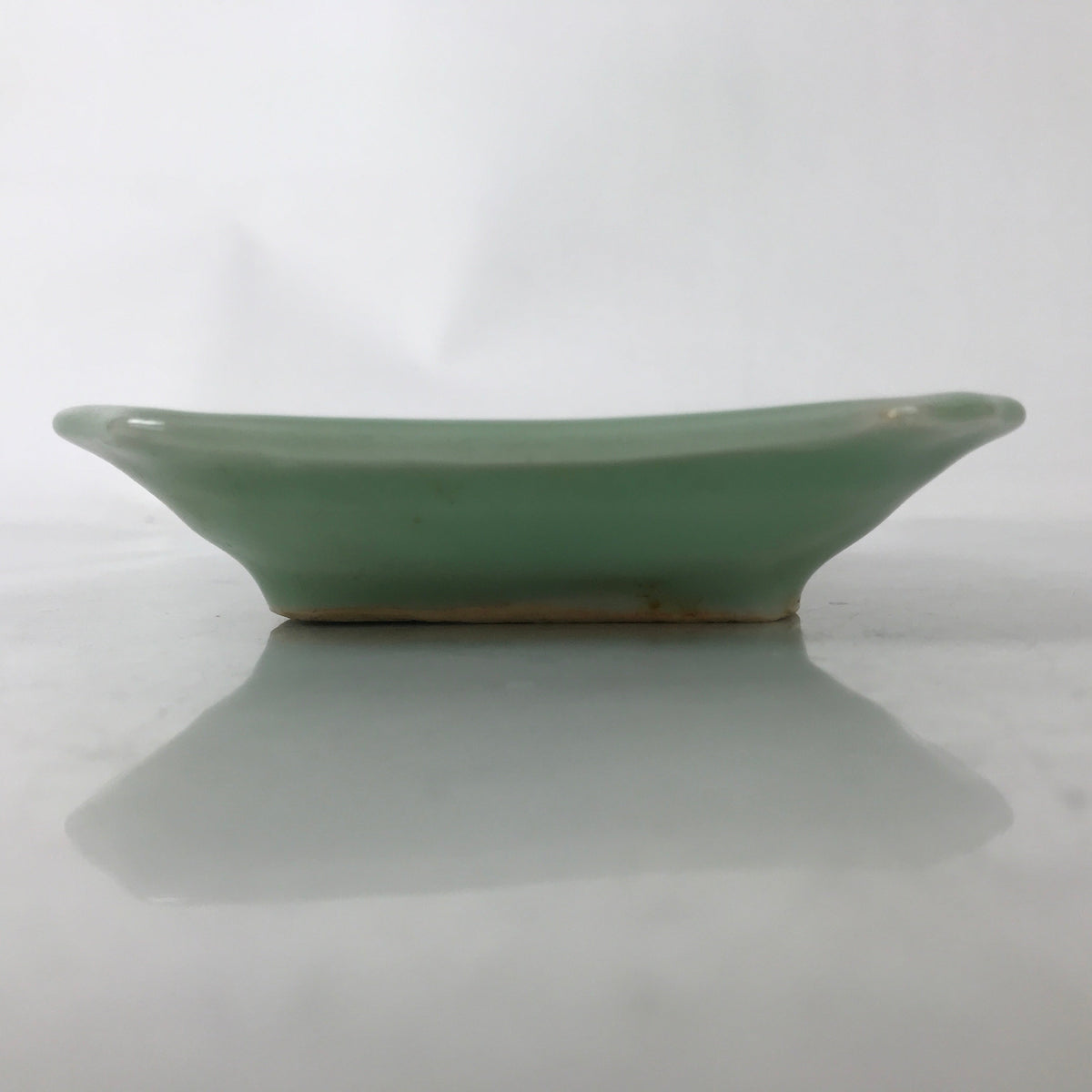 Antique Japanese Ceramic Small Plate Kozara Pottery Celadon Ho-Oh Green Y259