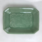Antique Japanese Ceramic Small Plate Kozara Pottery Celadon Ho-Oh Green Y260