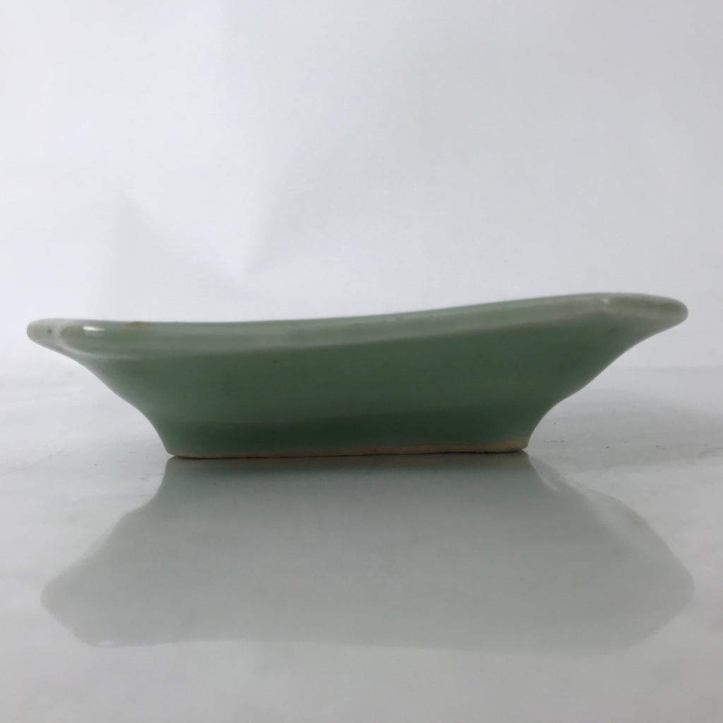 Antique Japanese Ceramic Small Plate Kozara Pottery Celadon Ho-Oh Green Y260