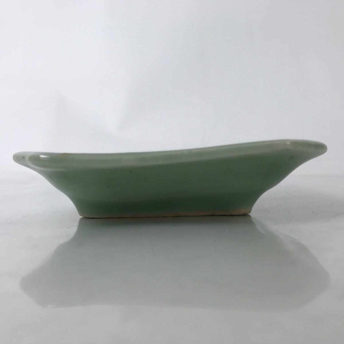 Antique Japanese Ceramic Small Plate Kozara Pottery Celadon Ho-Oh Green Y260