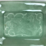 Antique Japanese Ceramic Small Plate Kozara Pottery Celadon Ho-Oh Green Y260