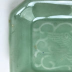 Antique Japanese Ceramic Small Plate Kozara Pottery Celadon Ho-Oh Green Y260
