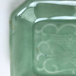 Antique Japanese Ceramic Small Plate Kozara Pottery Celadon Ho-Oh Green Y260