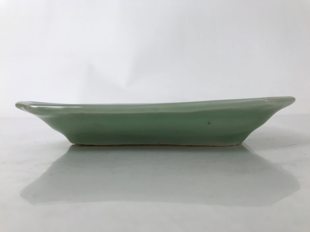 Antique Japanese Ceramic Small Plate Kozara Pottery Celadon Ho-Oh Green Y261
