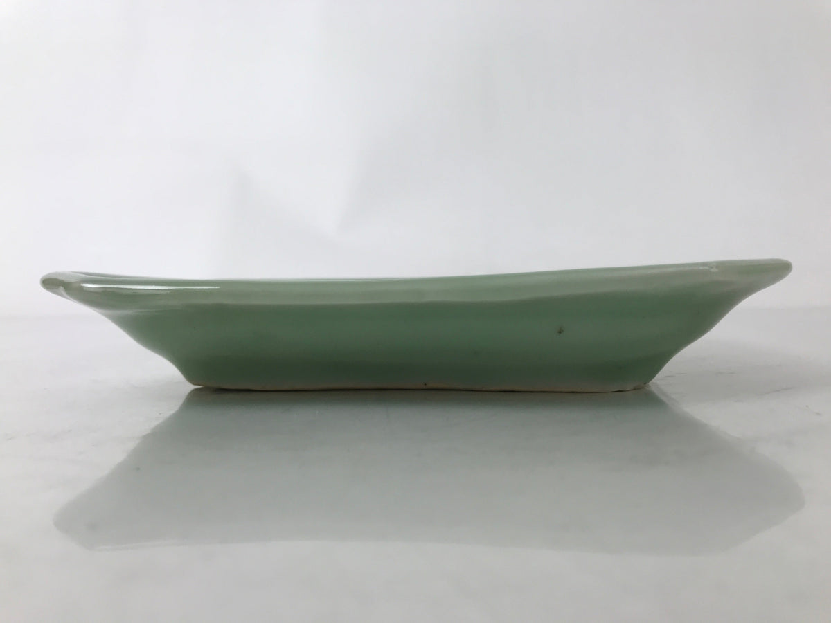 Antique Japanese Ceramic Small Plate Kozara Pottery Celadon Ho-Oh Green Y261