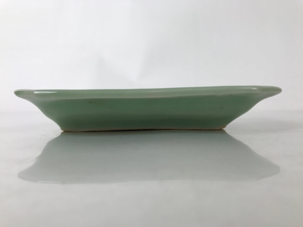 Antique Japanese Ceramic Small Plate Kozara Pottery Celadon Ho-Oh Green Y261