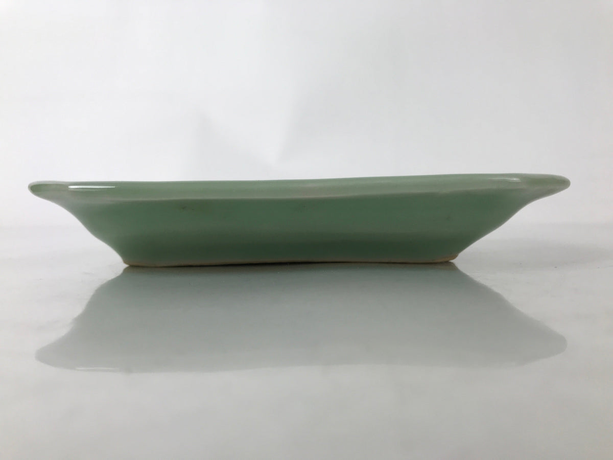 Antique Japanese Ceramic Small Plate Kozara Pottery Celadon Ho-Oh Green Y261