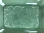 Antique Japanese Ceramic Small Plate Kozara Pottery Celadon Ho-Oh Green Y261