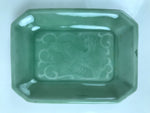 Antique Japanese Ceramic Small Plate Kozara Pottery Celadon Ho-Oh Green Y262
